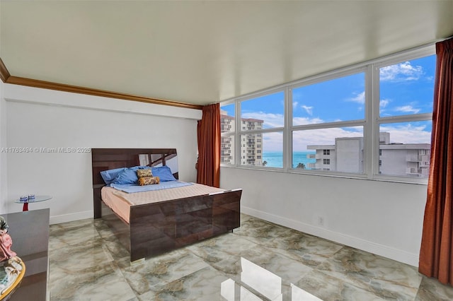 bedroom with baseboards