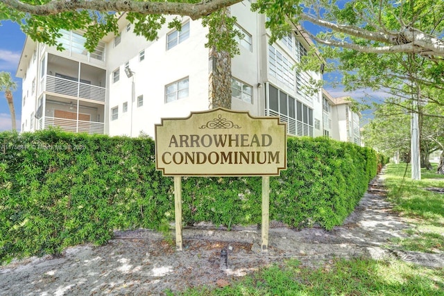 view of community sign