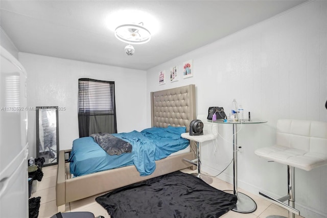 bedroom featuring tile patterned flooring