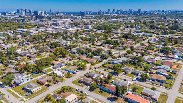 aerial view featuring a view of city