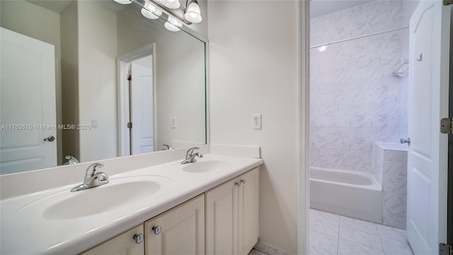 full bath featuring a sink and double vanity