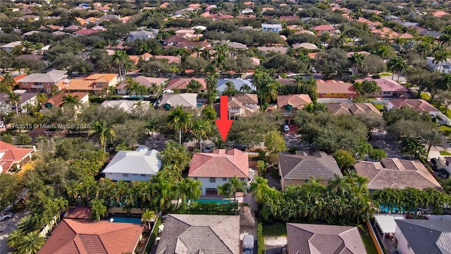 aerial view with a residential view