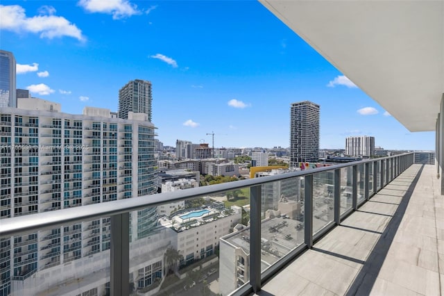 balcony with a city view