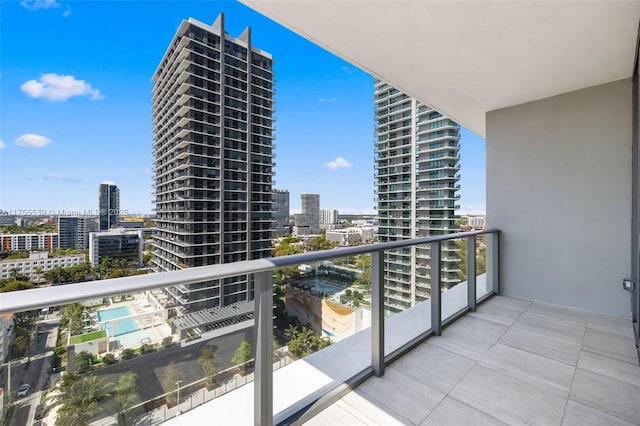 balcony with a view of city