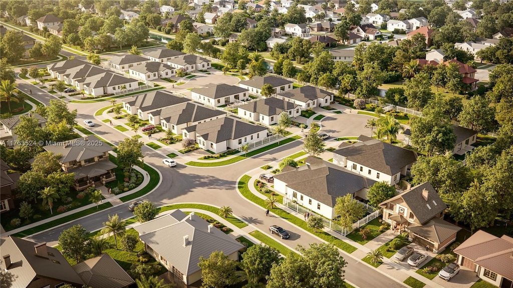 drone / aerial view with a residential view