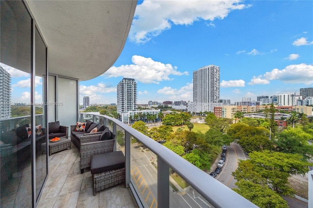 balcony with a view of city