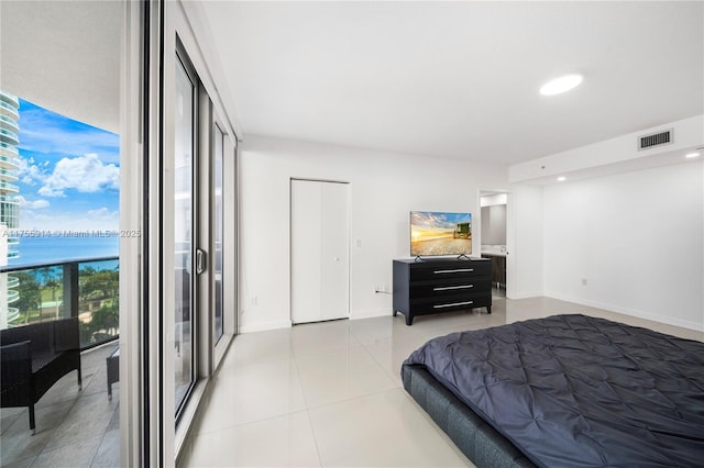 488 NE 18th St Unit 917, Miami, FL 33132 - bedroom featuring light tile patterned flooring and recessed lighting