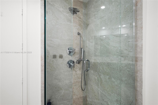 full bathroom with a shower stall