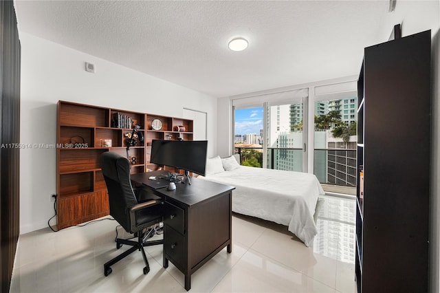 office area featuring a textured ceiling