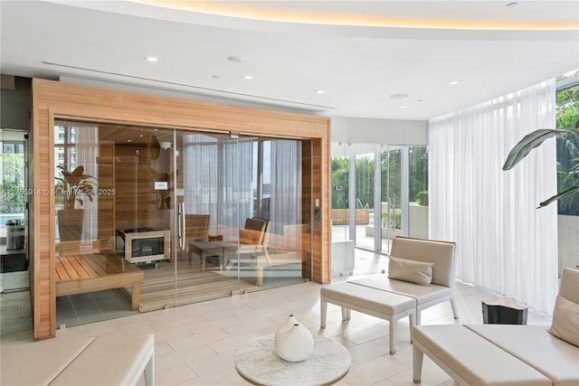 488 NE 18th St Unit 917, Miami, FL 33132 - tiled living room with plenty of natural light and recessed lighting