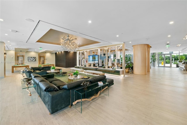 488 NE 18th St Unit 917, Miami, FL 33132 - common area with a wall of windows and recessed lighting