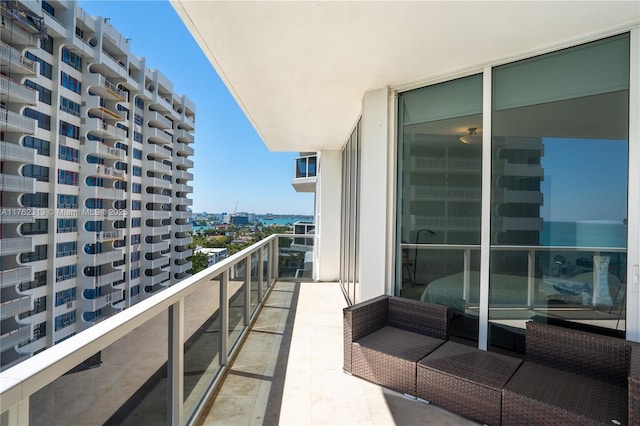 balcony with a view of city