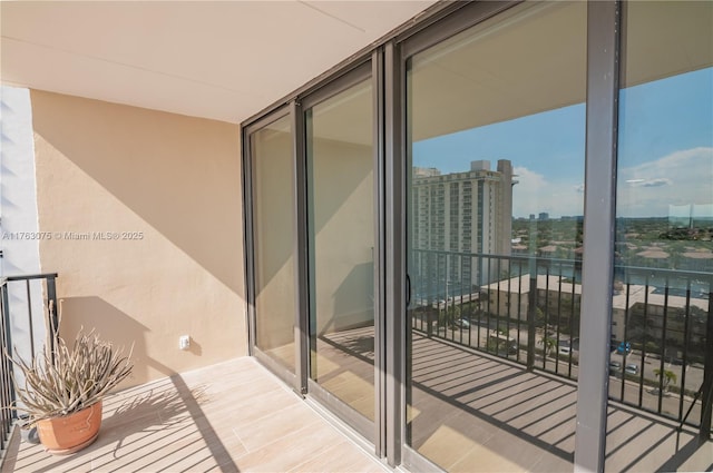 balcony with a view of city