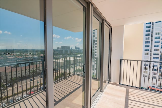 balcony featuring a city view