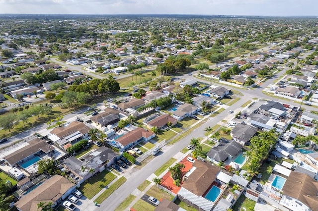 aerial view with a residential view