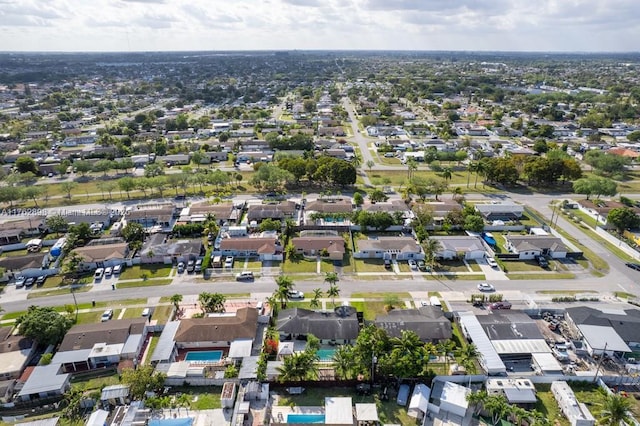 aerial view with a residential view