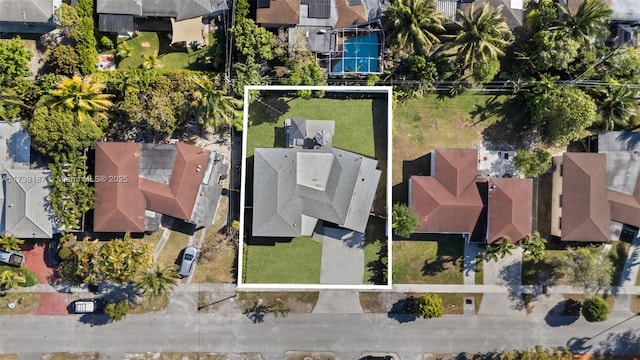 drone / aerial view with a residential view