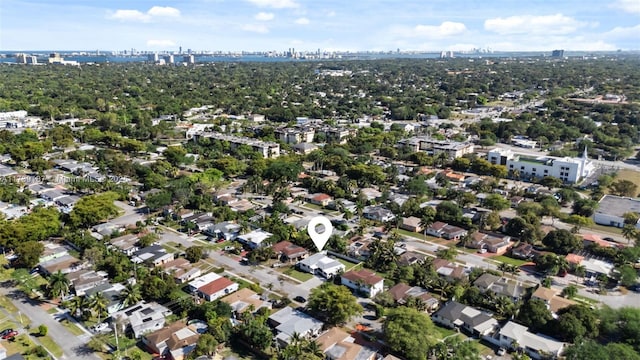 aerial view featuring a city view