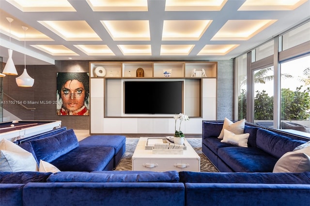 321 Ocean Dr Unit 200, Miami Beach, FL 33139 - interior space with beamed ceiling and coffered ceiling