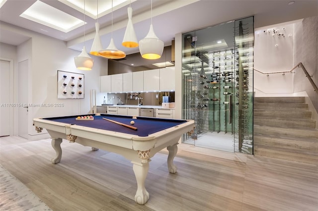 321 Ocean Dr Unit 200, Miami Beach, FL 33139 - rec room with billiards and light wood finished floors