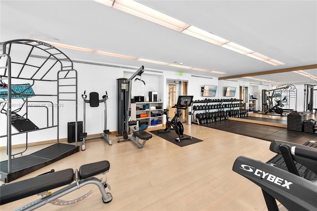 321 Ocean Dr Unit 200, Miami Beach, FL 33139 - exercise room with wood finished floors