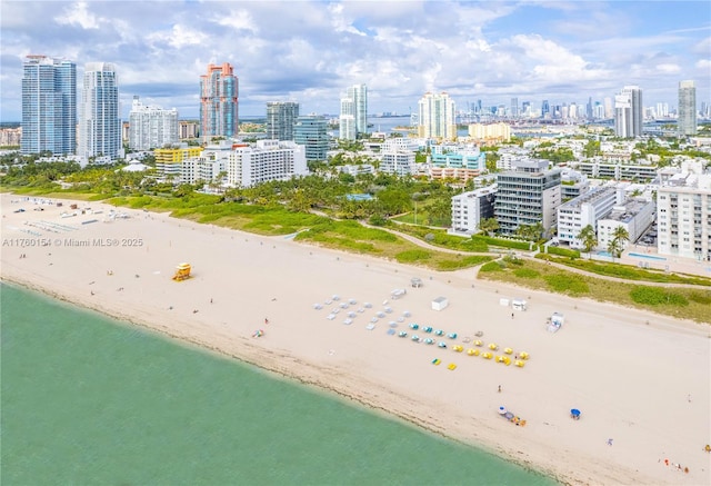 321 Ocean Dr Unit 200, Miami Beach, FL 33139 - aerial view with a city view, a view of the beach, and a water view