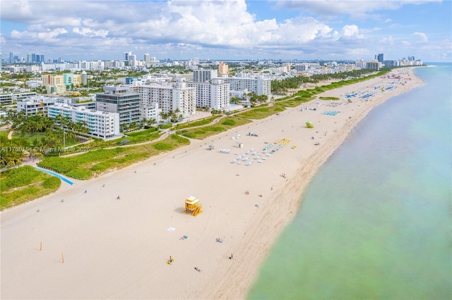 321 Ocean Dr Unit 200, Miami Beach, FL 33139 - aerial view featuring a city view, a view of the beach, and a water view