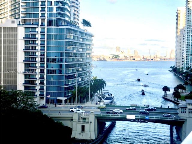 property view of water with a view of city