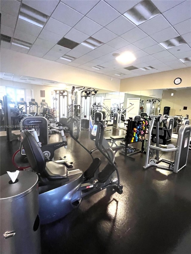 16101 Emerald Estates Dr Unit 143, Weston, FL 33331 - workout area featuring a paneled ceiling