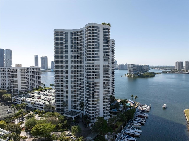 property view of water featuring a city view