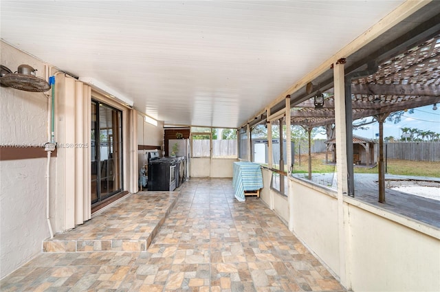 view of unfurnished sunroom