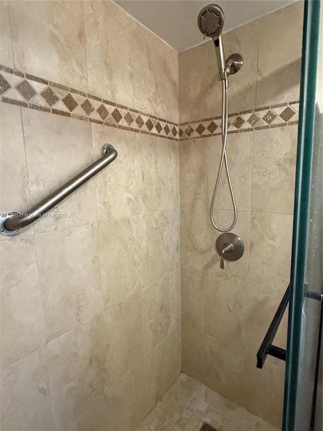 interior details with tiled shower