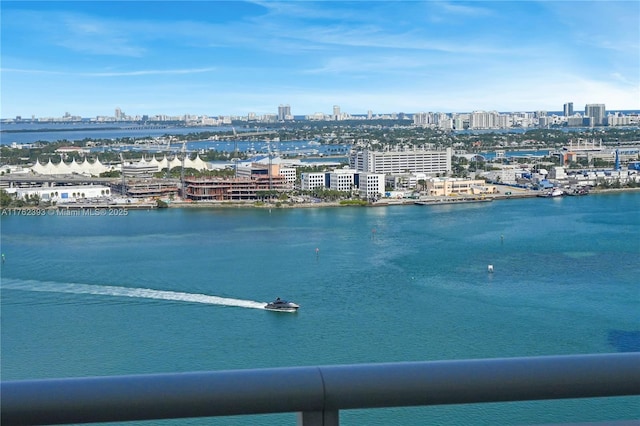 property view of water with a view of city