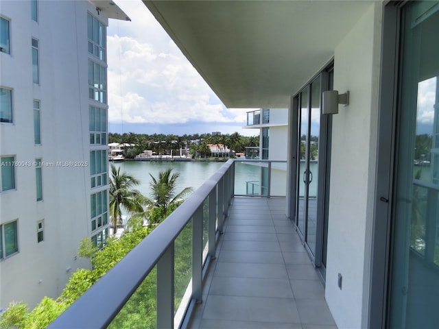 balcony with a water view