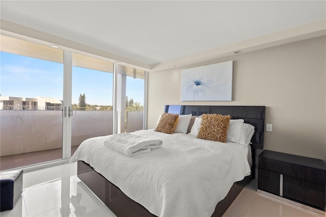 bedroom with tile patterned flooring