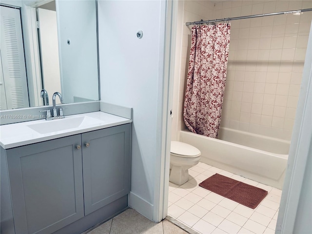 19555 E Country Club Dr Unit 8108, Aventura, FL 33180 - full bathroom with tile patterned floors, shower / bath combination with curtain, toilet, and vanity