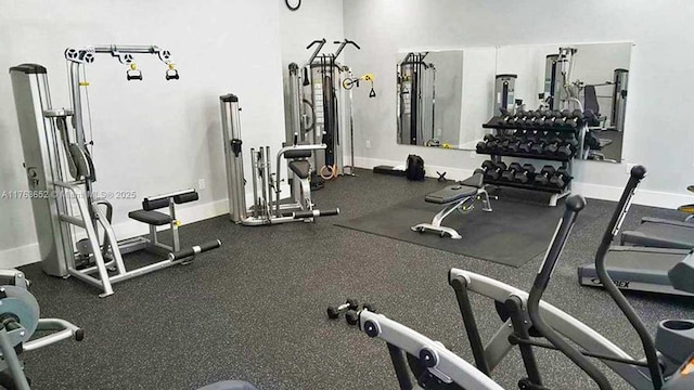 19555 E Country Club Dr Unit 8108, Aventura, FL 33180 - exercise room featuring baseboards