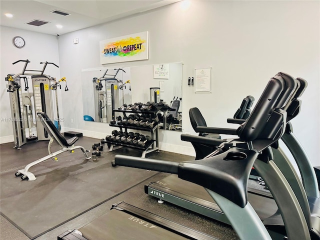 19555 E Country Club Dr Unit 8108, Aventura, FL 33180 - workout area featuring baseboards and visible vents