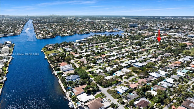 2395 SE 6th St, Pompano Beach, FL 33062 - birds eye view of property featuring a residential view and a water view