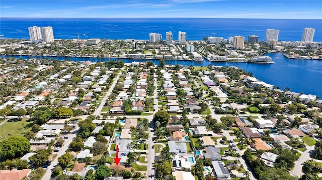 2395 SE 6th St, Pompano Beach, FL 33062 - drone / aerial view featuring a city view, a residential view, and a water view