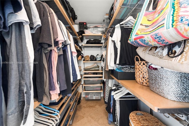 view of walk in closet