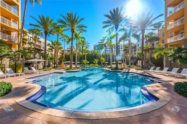 pool featuring a patio