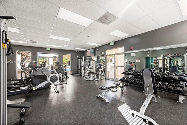 125 Jefferson Ave Unit 137, Miami Beach, FL 33139 - exercise room with a drop ceiling
