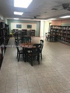 view of tiled dining room