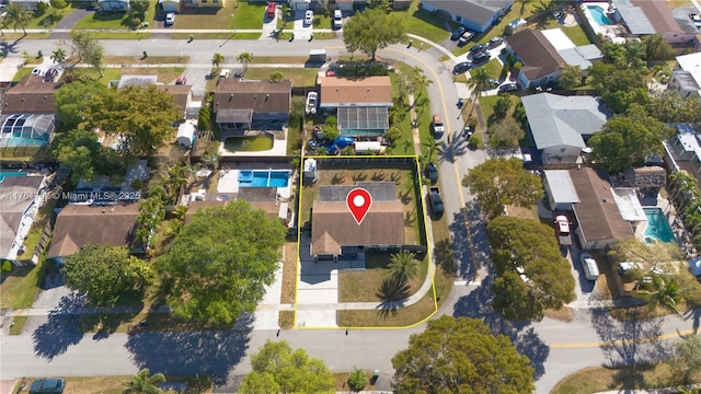 aerial view with a residential view