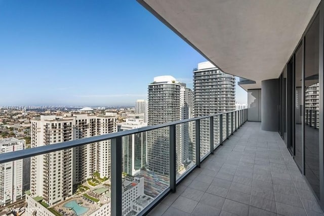 balcony with a view of city