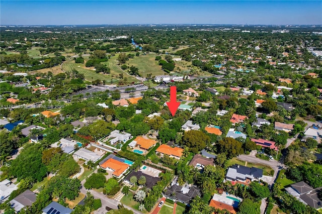 drone / aerial view with a residential view