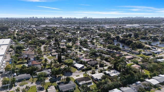 bird's eye view with a water view and a city view