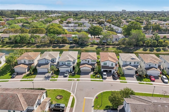 aerial view with a residential view