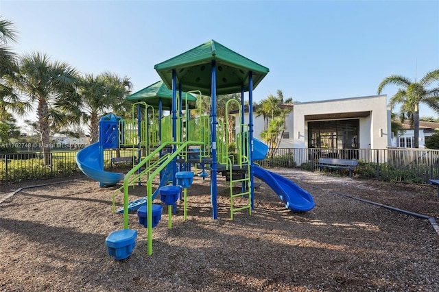 communal playground with fence